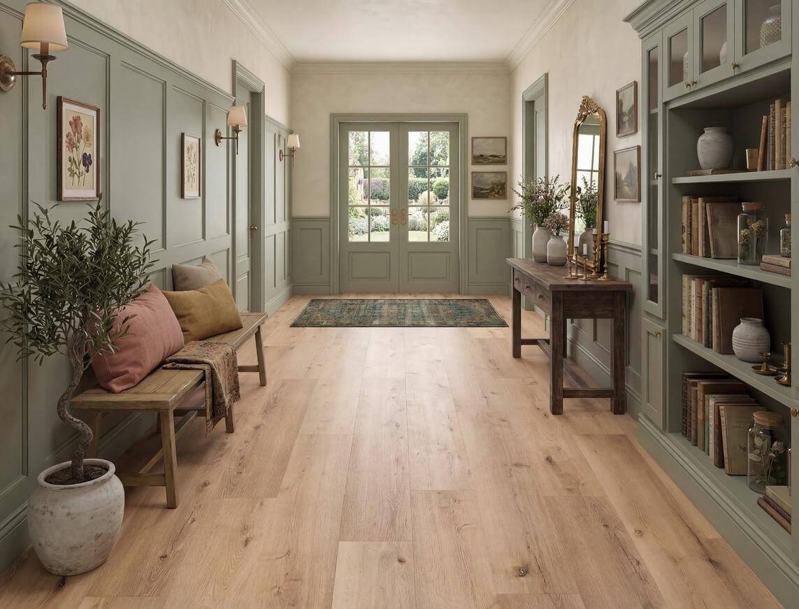 Clocked Off - Warm Rustic Oak Straight Plank LVT roomset