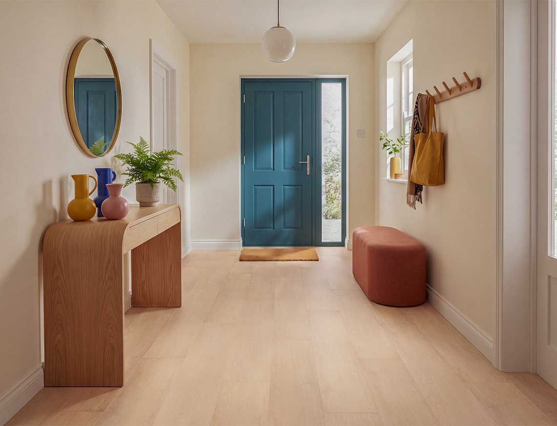 Power Nap - Natural Sand Oak Straight Plank LVT roomset