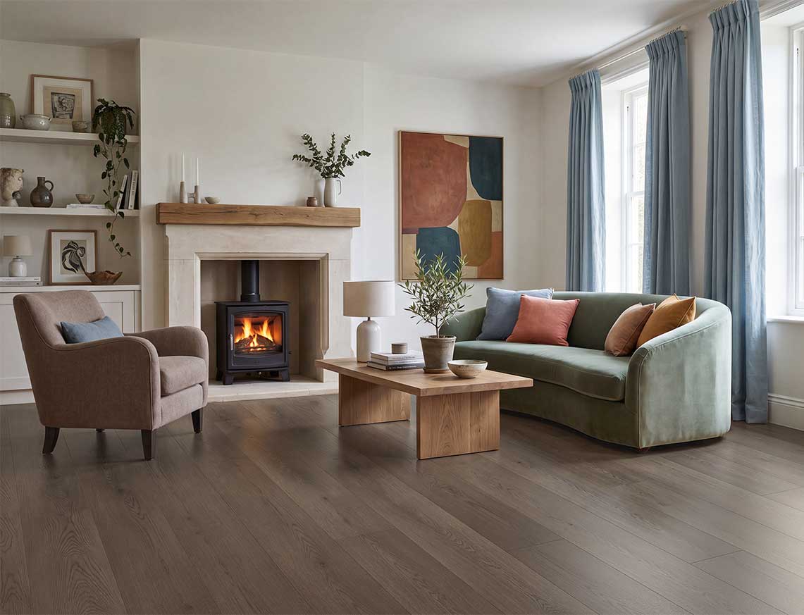 Reading Nook - Roast Coffee Oak Straight Plank LVT roomset