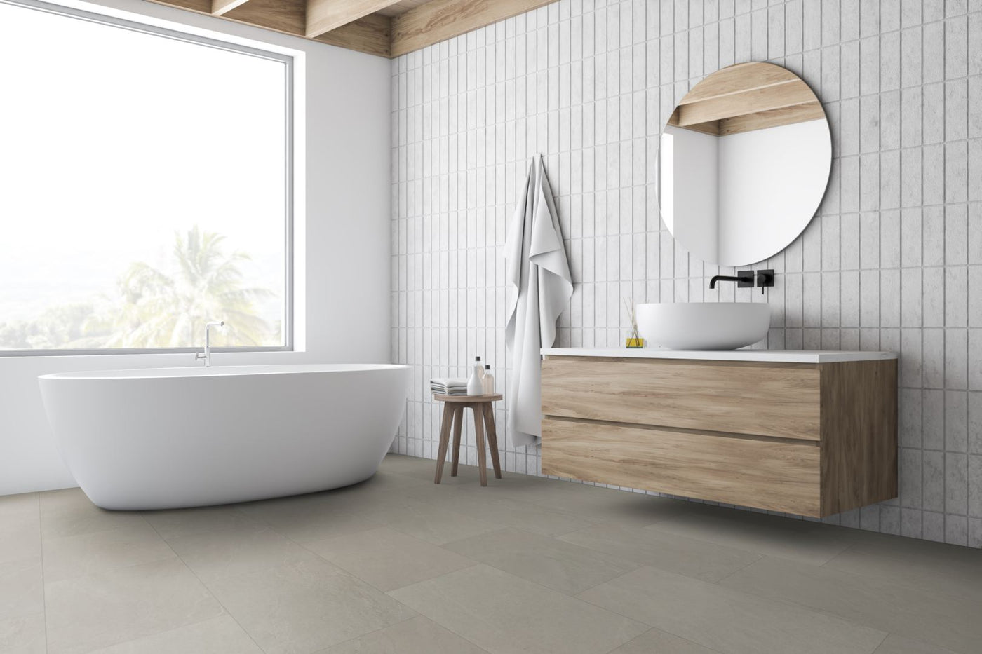 Claystone 5.5mm Tile Effect Waterproof Click Vinyl