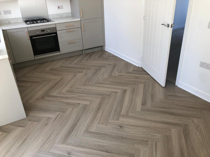 Smokey Oak 5.5mm Herringbone Waterproof Click Vinyl