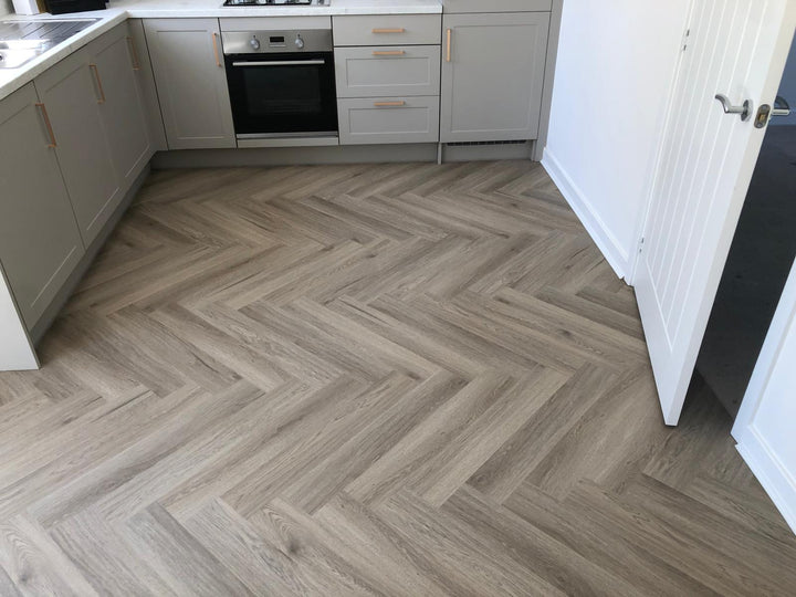 Smokey Oak 5.5mm Herringbone Waterproof Click Vinyl