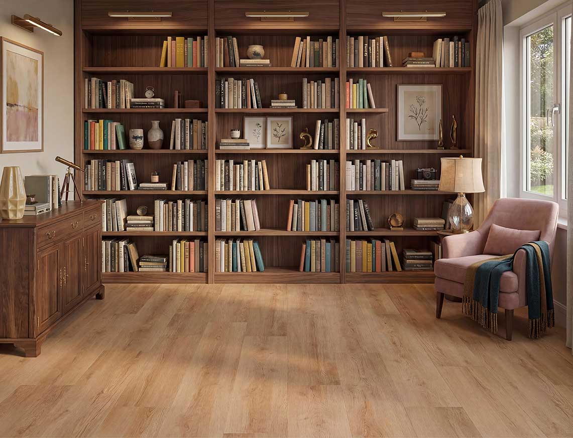 Honey Drizzle - Golden Oak Straight Plank LVT roomset