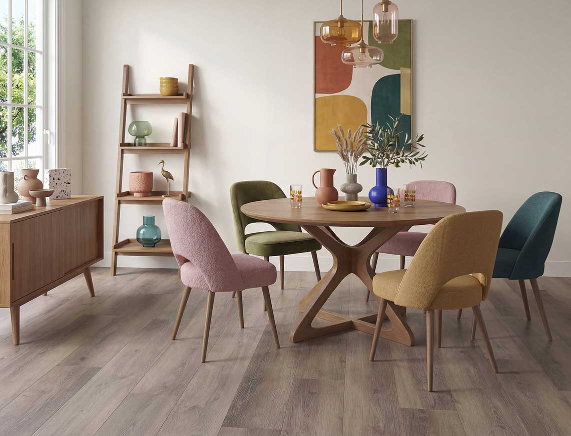 Slow Morning - Ash Brown Oak Straight Plank LVT roomset