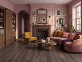 Coffee Break - Rich Brown Oak Straight Plank LVT roomset
