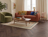 Double Espresso - Rich Brown Oak Herringbone LVT roomset