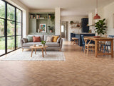 Golden Hour - Light Brown Oak Basket Weave LVT roomset