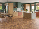 Ginger Shot - Smokey Brown Oak Basket Weave LVT roomset