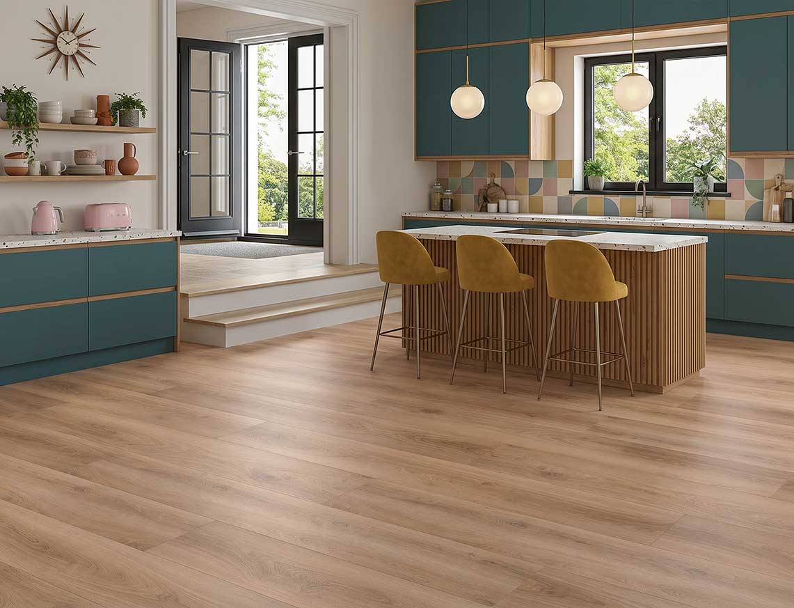 Bedtime Story - Warm Brown Oak Straight Plank LVT roomset