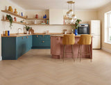 Afterglow - Natural Sand Oak Herringbone LVT roomset