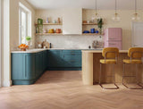 Firelight - Gold Brown Oak Herringbone LVT roomset