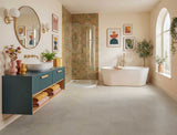 Soft Dusk - Pebble Grey Tile LVT roomset