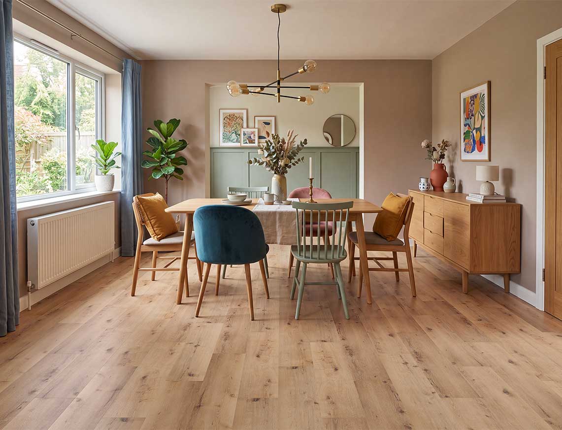 Cosy Cabin - Warm Rustic Oak Straight Plank LVT roomset