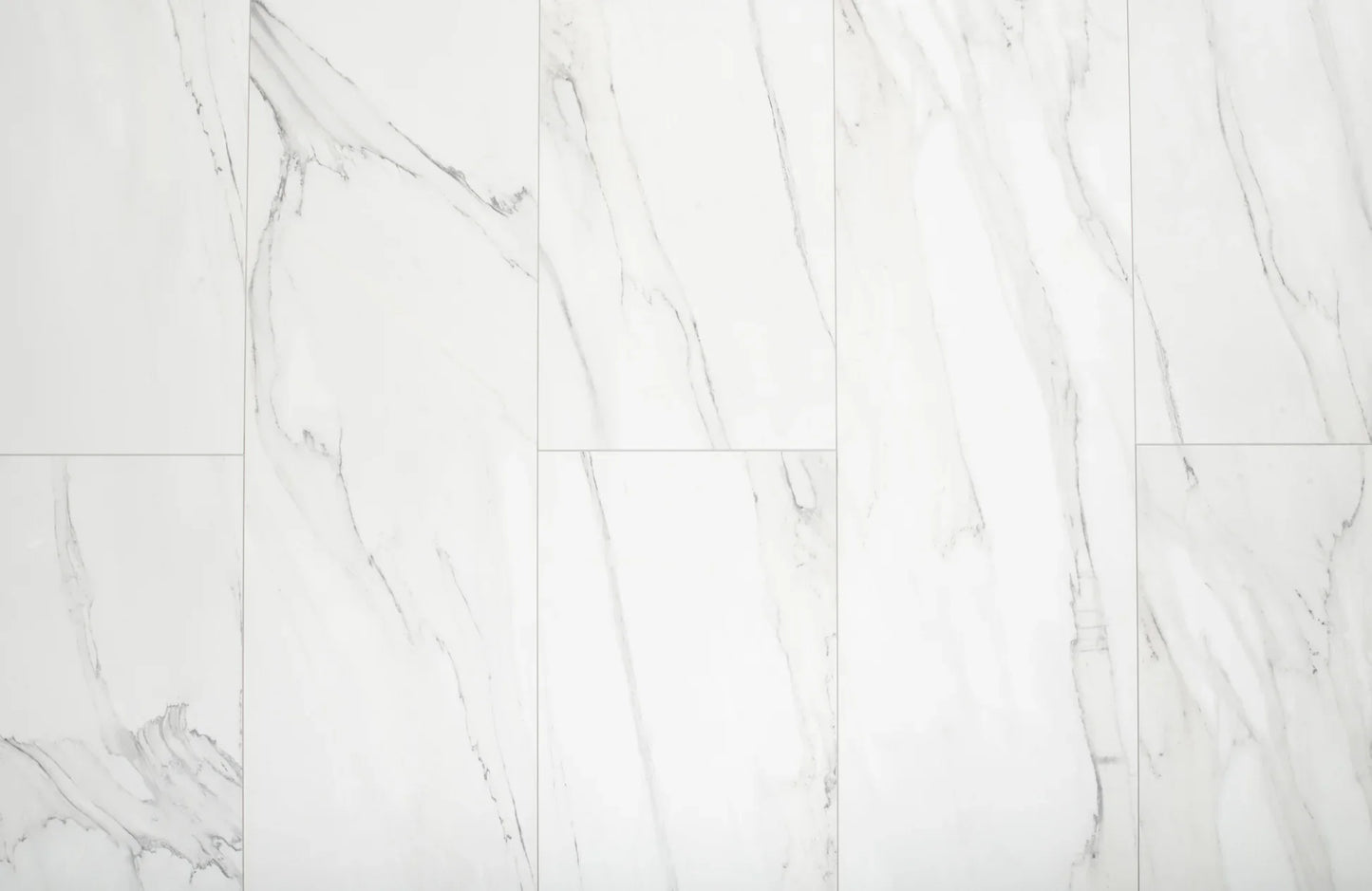 White Marbled Stone 10mm Tile Effect Waterproof Laminate