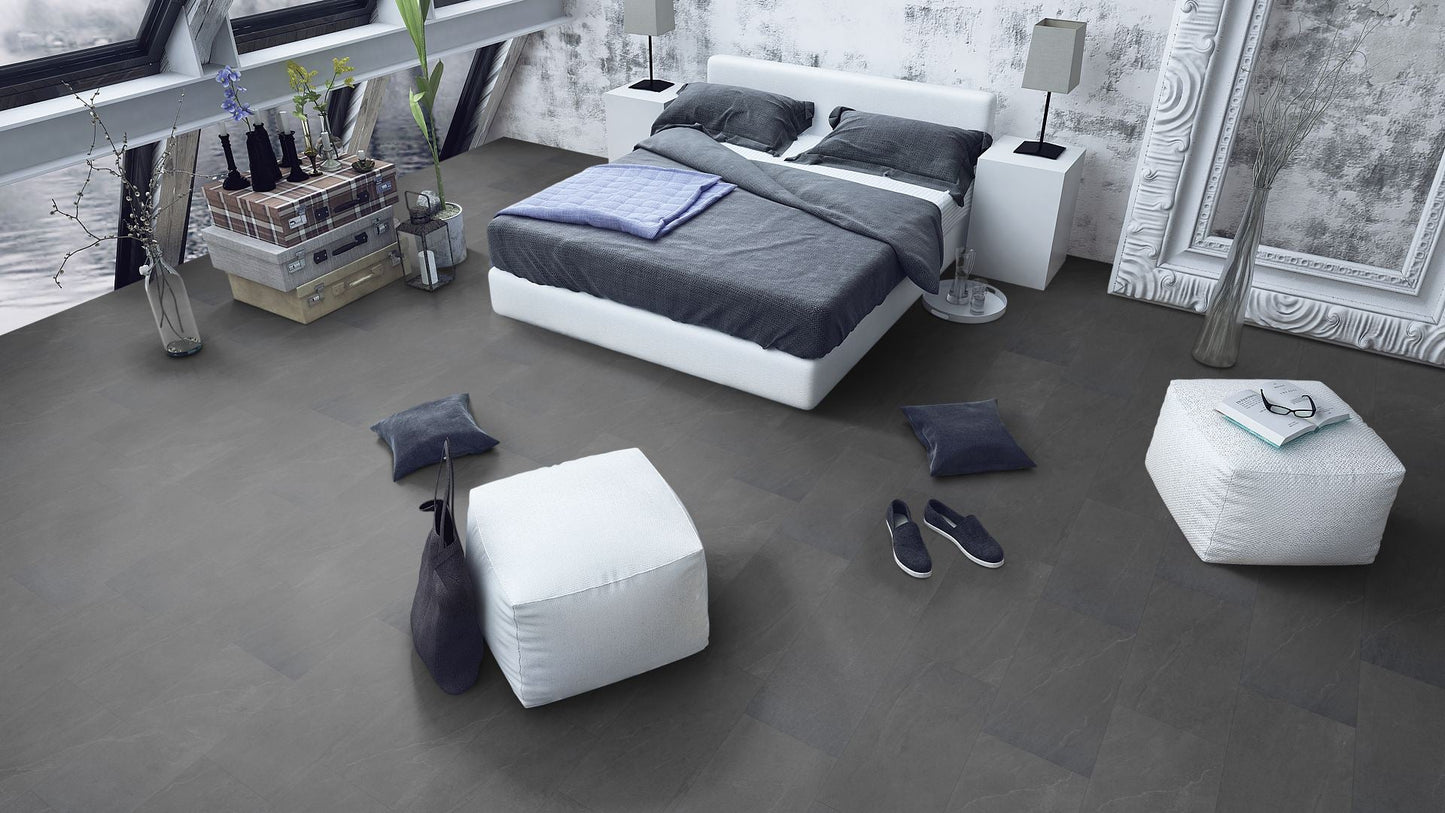 Obsidian Slate 5.5mm Tile Effect Waterproof Click Vinyl