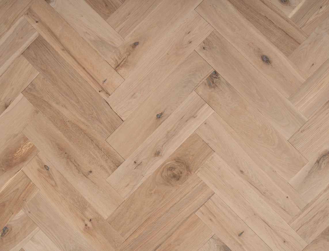 Belgravia Unfinished Oak Solid Herringbone 90mm x 18mm