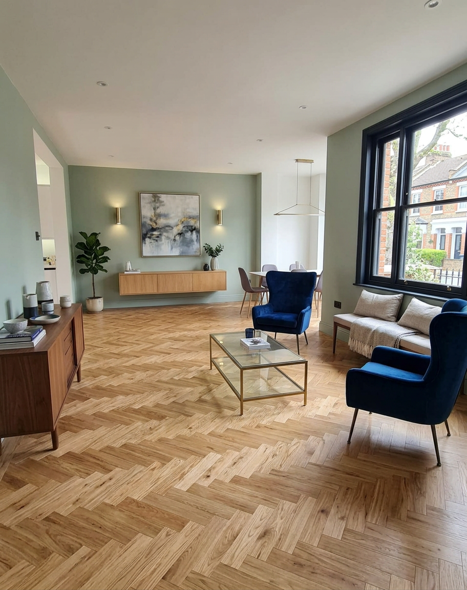 Mayfair Natural Oak Solid Herringbone 70mm x 18mm