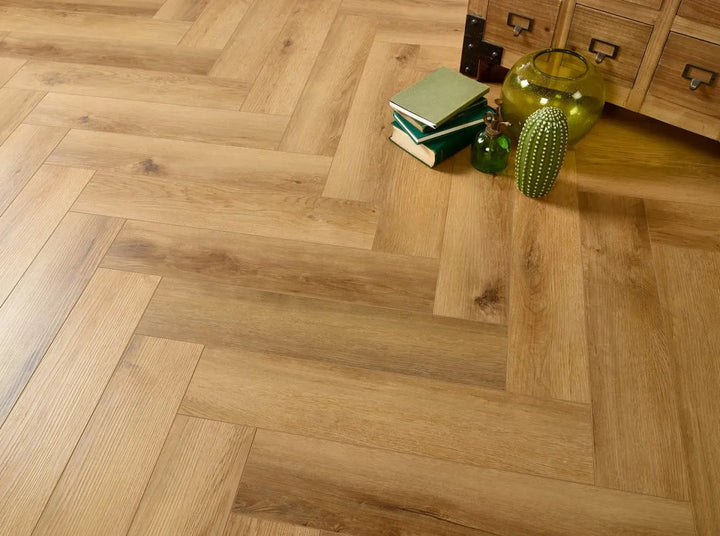 Cognac Oak 5.0mm Herringbone Waterproof Click Vinyl